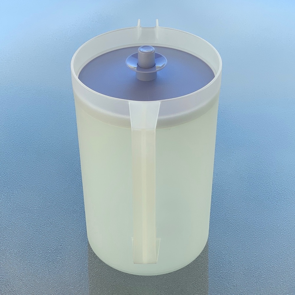 Tupperware 2 Quart Frosted White Pitcher with Blue Lid - Picture 5 of 10